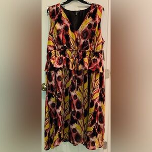 Terra & Sky Women's Plus Peplum Midi Dress 3X (24W-26W)